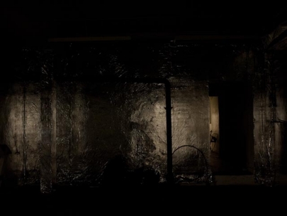 the set of a sci-fi movie or just walls covered in tinfoil (hackney wick)