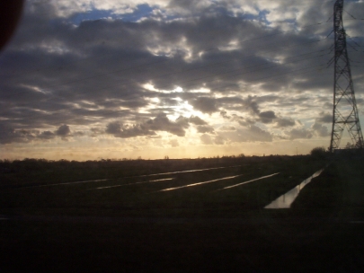 composition of lines, clouds, light and electricity